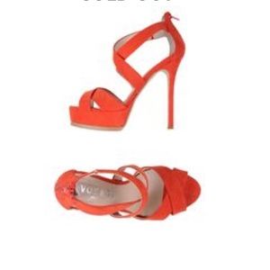 YOOX.COM VOYAGE PARIS ORANGE SUEDE SANDAL